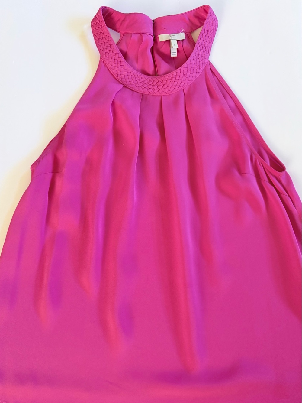 Pretty in pink silk top.